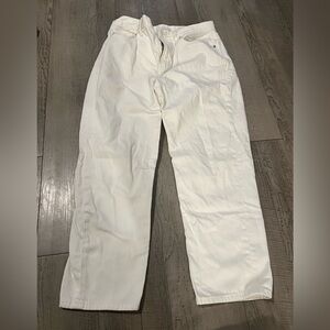 Uniqlo women’s straight leg denim pants, white, size 27